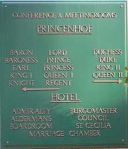 Rooms at the Grand: I wonder what sort of meetings get held in the "Marriage Chamber".